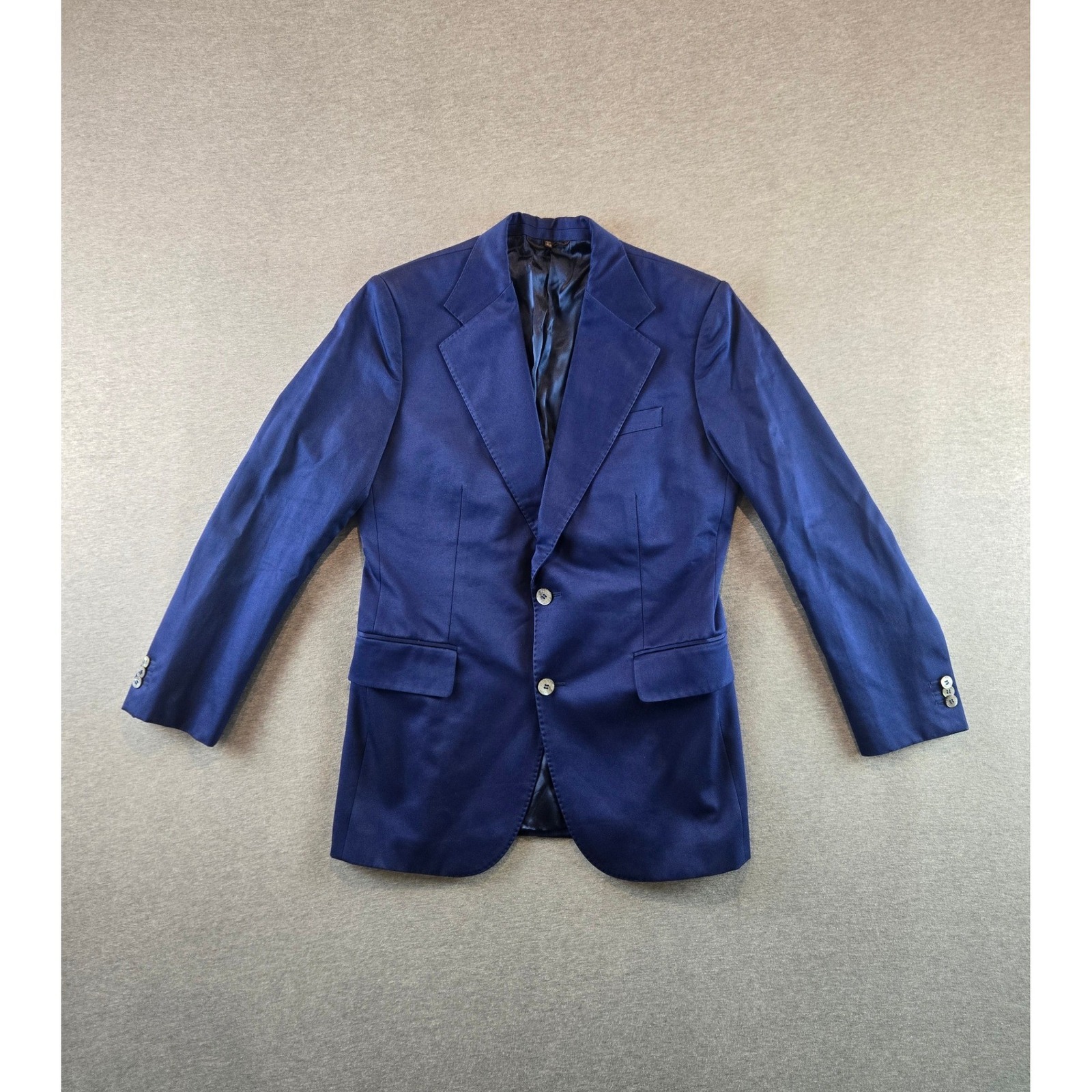 Roberto Cavalli Blazer Mens Size 50 Navy Blue Cotton 2-Button Made In Italy